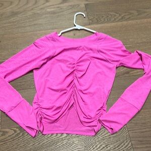 Free people movement Pink Ruched Long Sleeve Top